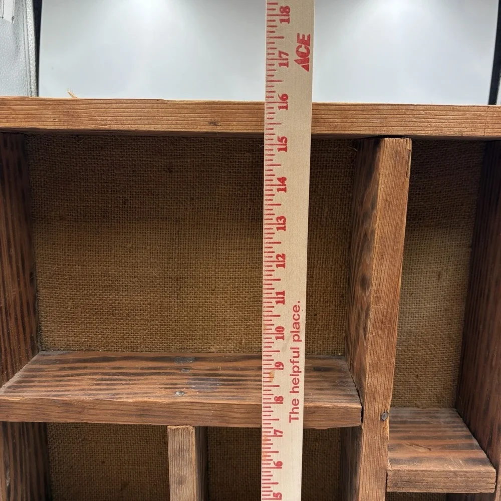 Vintage Rustic Wooden Compartmentalized Cubby Drawer 16x16 Cottage Core Decor